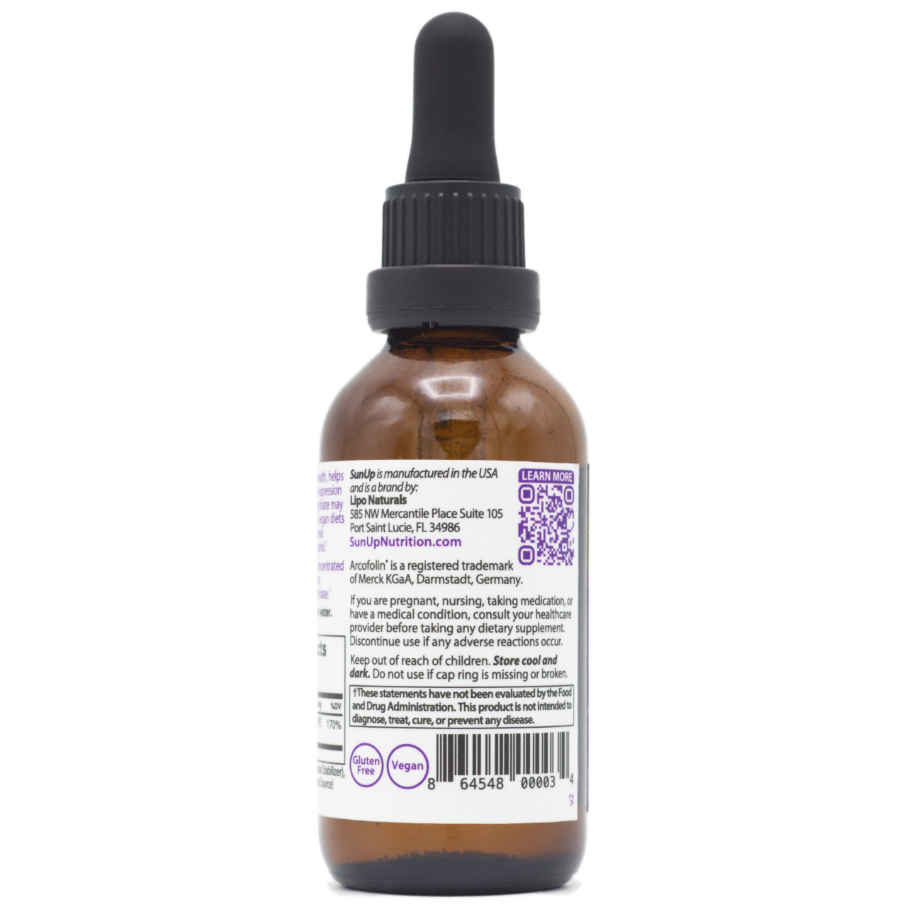 SunUp Liquid Methyl Folate Bottle