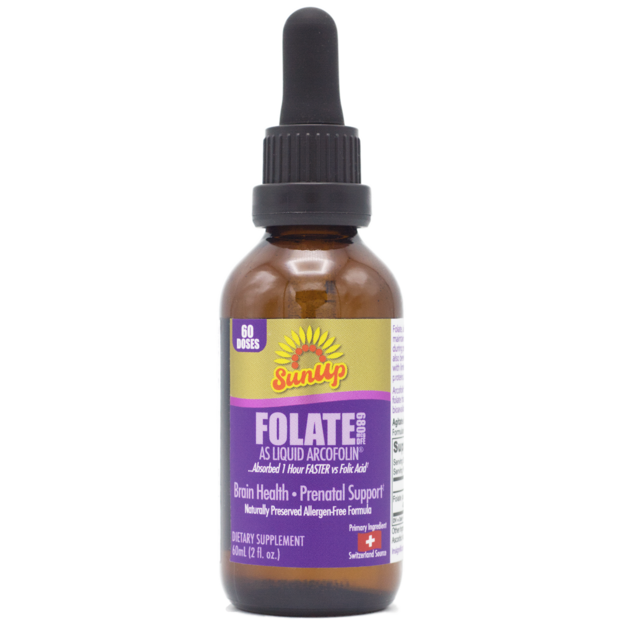 SunUp Liquid Methyl Folate Bottle